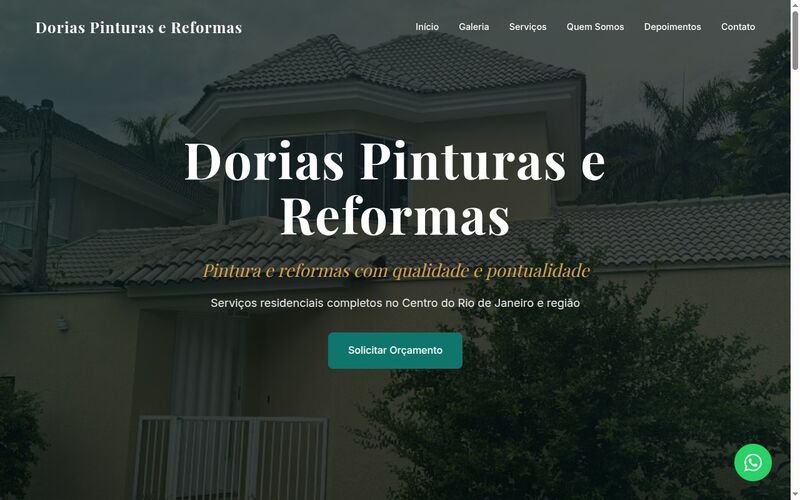 Site da Dorias Pinturas e Reformas, criado pela ctrlsite