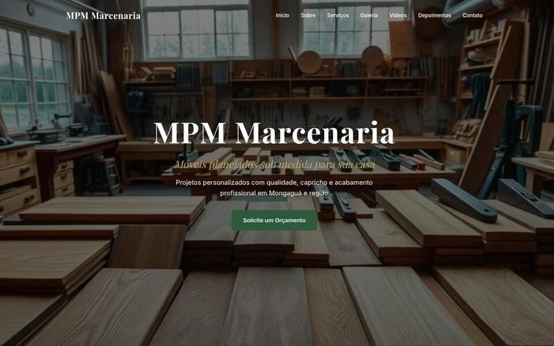Site da MPM Marcenaria, criado pela ctrlsite