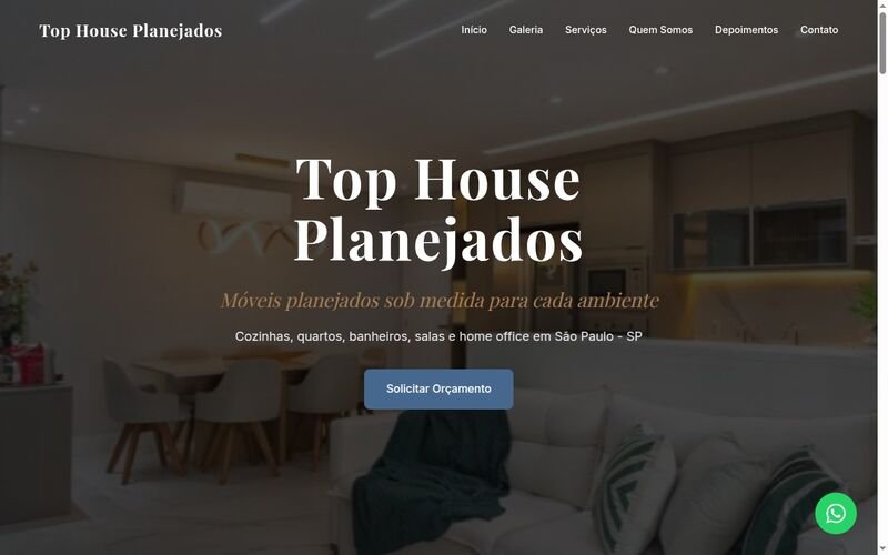 Site da Top House Planejados, criado pela ctrlsite